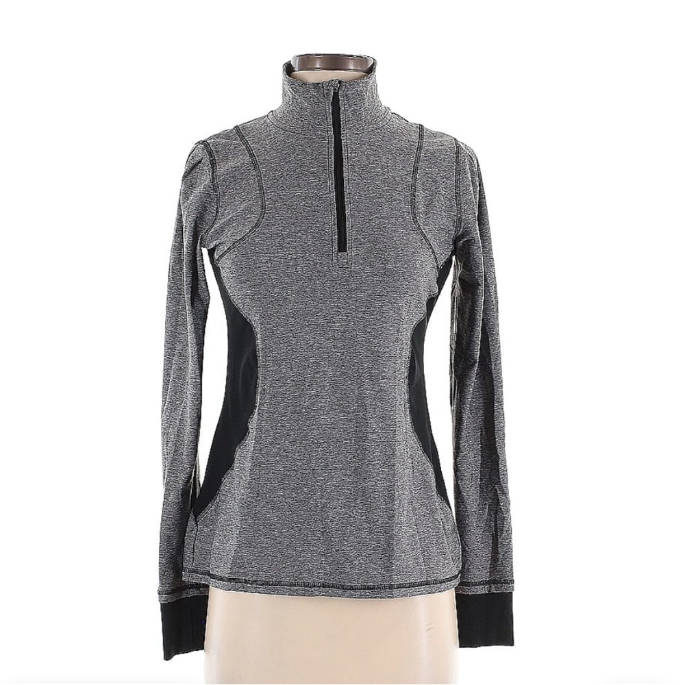 Champion Women's Gray and Black Long Sleeve Top